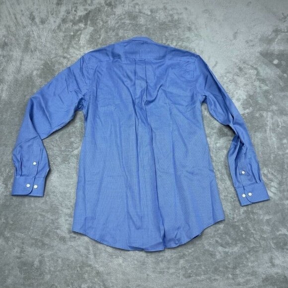 Kirkland Signature Non-Iron Men’s Dress Shirt Blue Size 15.5 a0729 - Picture 6 of 7